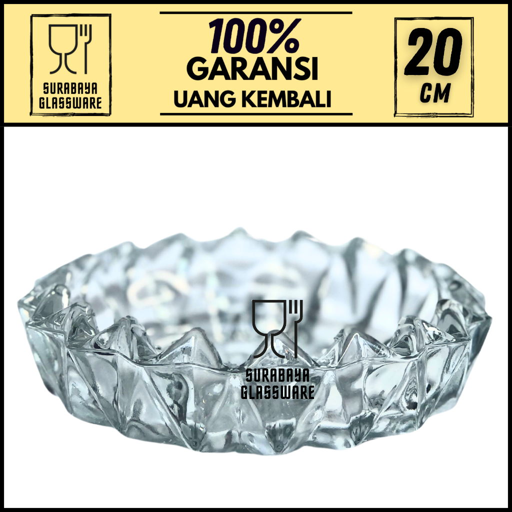 ASBAK ROKOK BESAR KACA TEBAL 20 CM ASBAK KACA TEBAL KEREN ESTETIK AESTHETIC UNIK BESAR KECIL SOUVENI