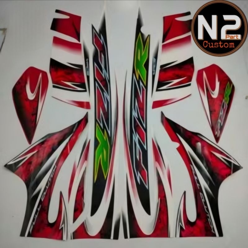 Striping lis sticker polet motor yamaha FIZ R Fiz r 2005 merah putih