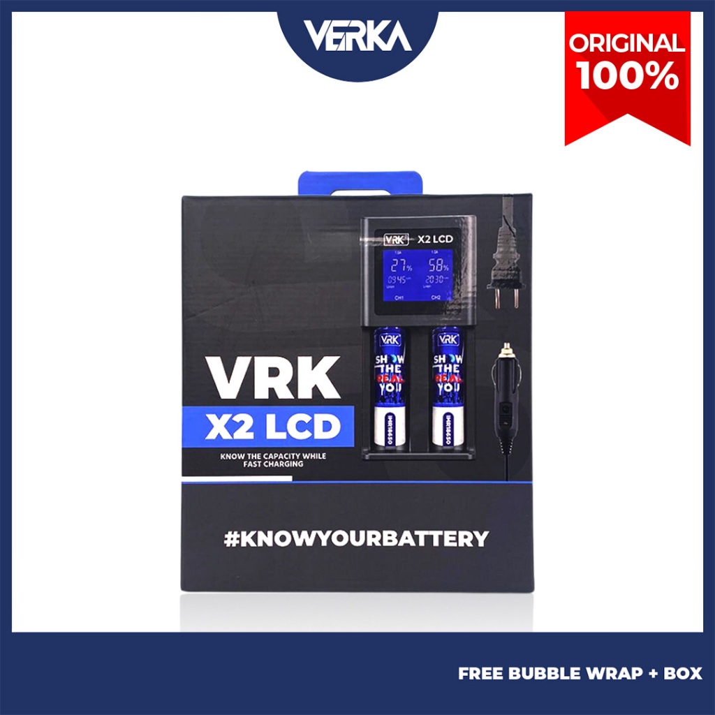 CHARGER VRK X2 LCD 2 SLOT BATERAI VRK X2 CHARGER by VRK