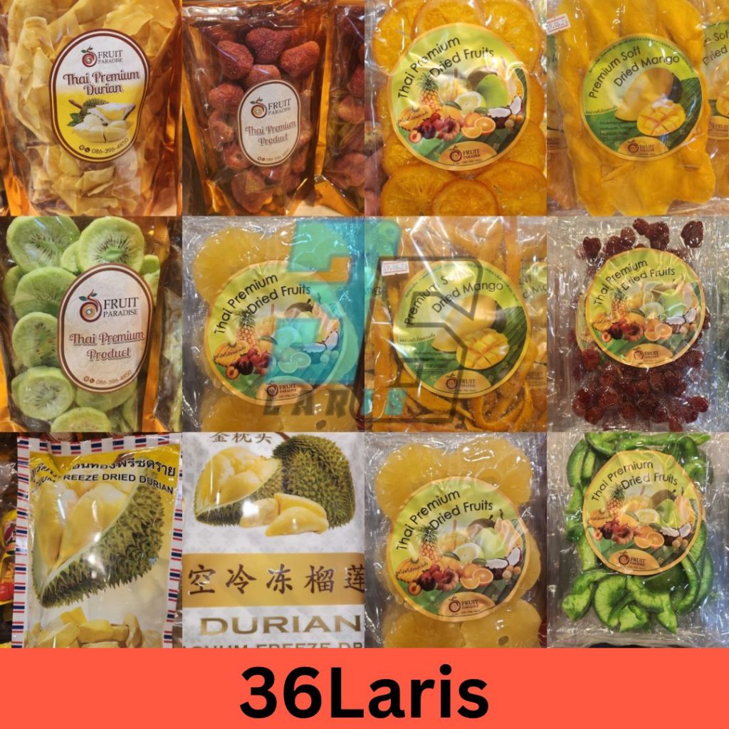 

PO BKK DRIED FRUIT/SNACK BUAH DAN SAYUR MEREK AOI MADE IN THAILAND