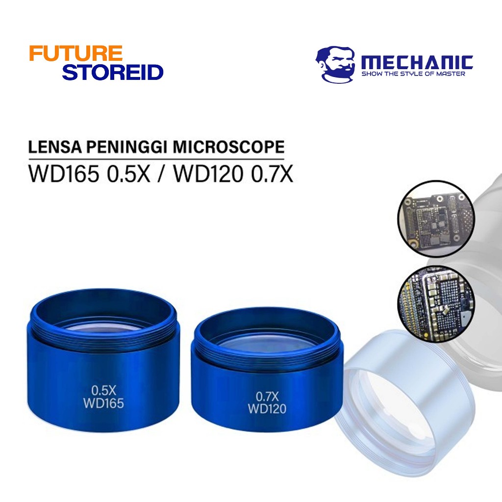 Mechanic MCN-0.5X / MCN-0.7X Lensa Peninggi Microscope Mikroscope Auxiliary Objects Lens Microscope 