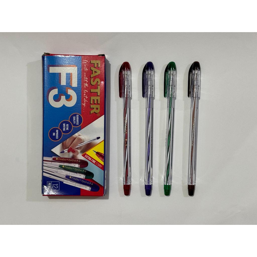 

(1 Kotak) Pulpen Faster F3 Hitam, Biru, Merah / Ball Pen / Pena 0.5mm Faster Hitam, Biru, Merah