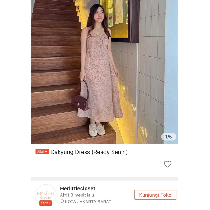 preloved pink floral korean dress herlittlecloset  dakyung dress