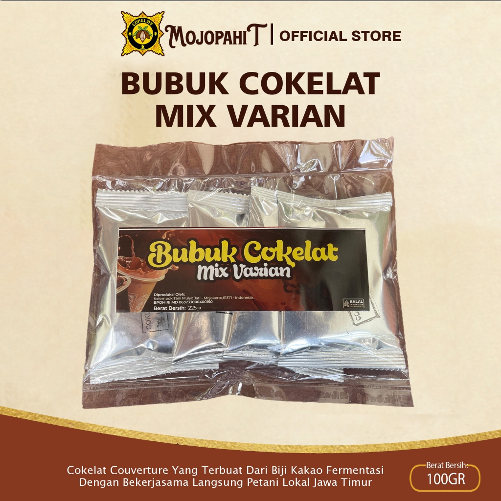 

Cokelat Mojopahit | Bubuk Cokelat Isi 4 | Mix Varian