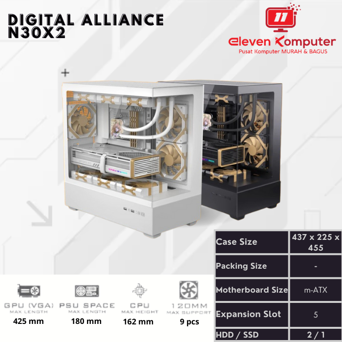 Casing PC Gaming / PC Case Digital Alliance N30X2 - no PSU no Fan