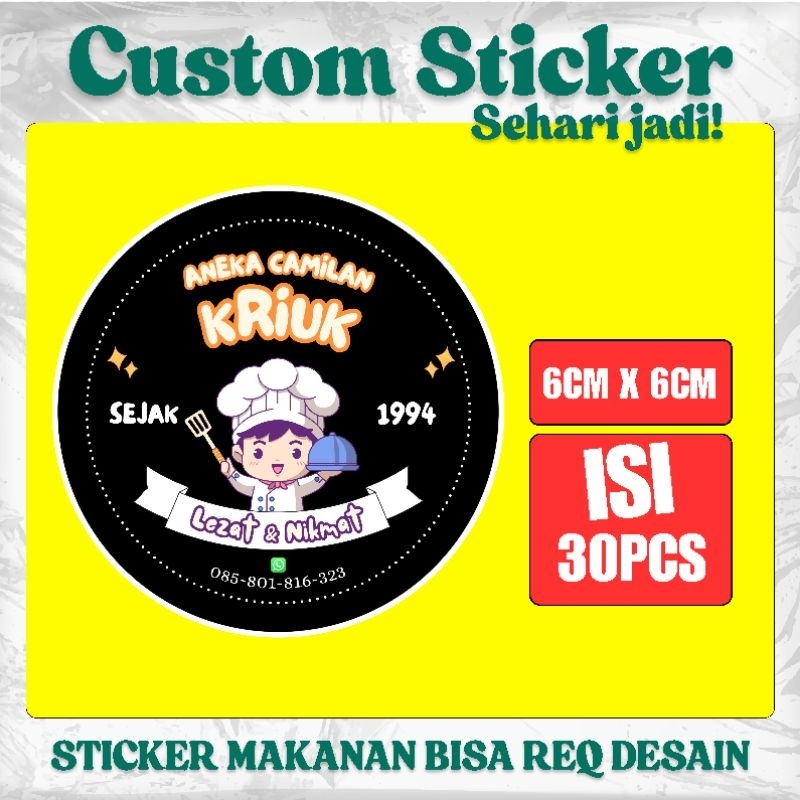 

CETAK STIKER LOGO LABEL MAKANAN MINUMAN STIKER BULAT KECIL STIKER CUSTOM STIKER MEREK STIKER MURAH