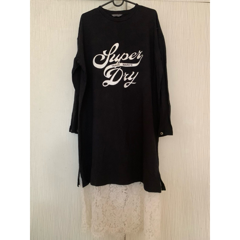 Tunik Kaos Hitam Brokat