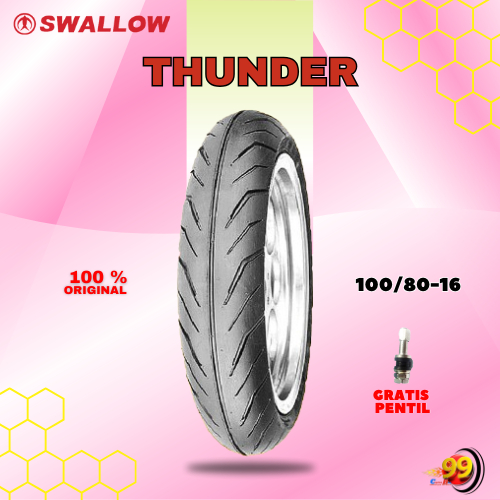Ban Motor SKYWAVE, HAYATE, NOUVO SWALLOW THUNDER 100/80 Ring 16 Tubeless