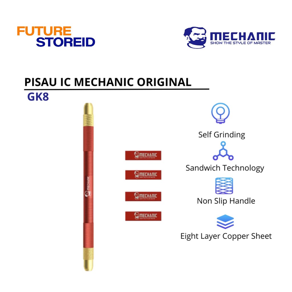 

MECHANIC GK8 PISAU IC ORIGINAL CUTTER IC SERVICE / PISAU UKIR - Pisau Merah Tidak Melukai Tangan Anda Pisau Multifungsi CPU IC Lem Baseband HDD NAND Pisau Pelepas