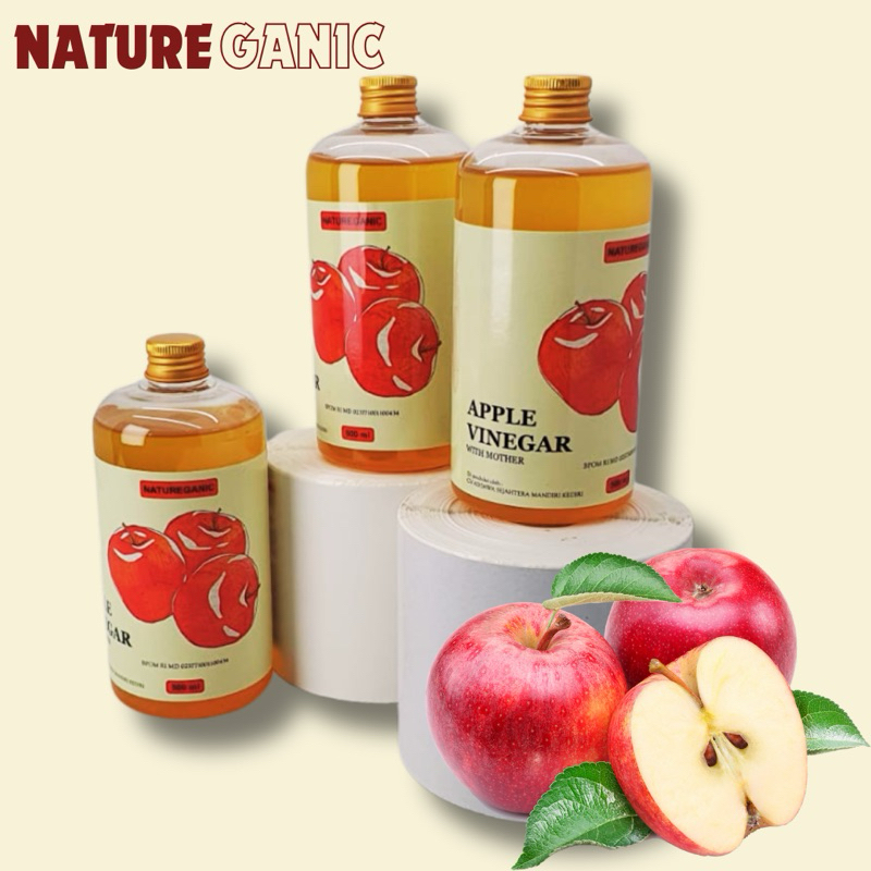 

Natureganic Cuka Apel With Mother 500ml Organic Apple Cider Vinegar dengan Inang Diet Detox Pelangsing Penurun Berat Badan -