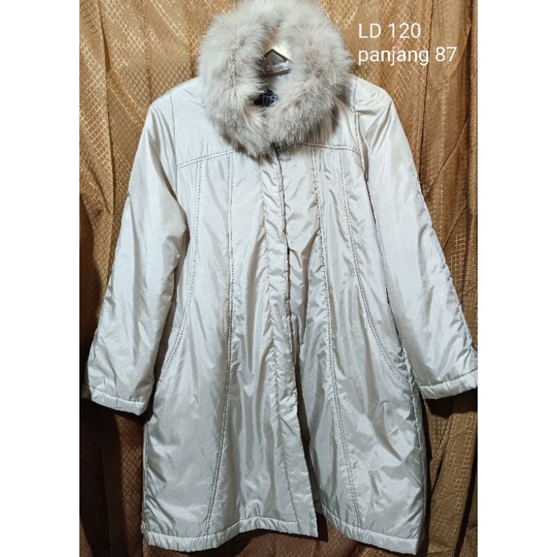 silk coat long coat sutra cream jaket winter gelembung sutra cream jaket tebal wanita cream jaket mu