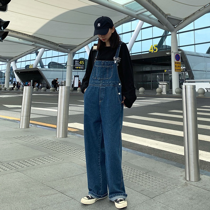 SUMMERSPLASH - Overall Jumper Denim Jeans Wanita Gaya Korea Celana Monyet