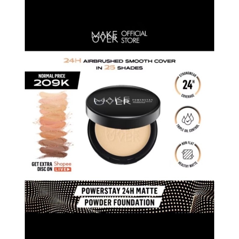 NEW ORI 100% makeover powerstay 24H matte powder foundation shade  N40