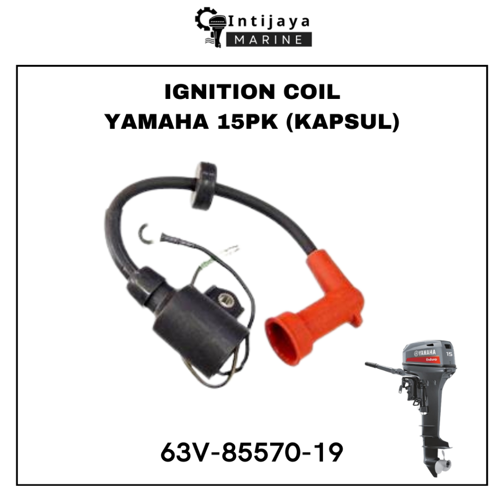 63V-85570-19 IGNITION COIL YAMAHA 15PK 25PK 40PK(KAPSUL) SUKU CADANG & SPAREPART MESIN TEMPEL OUTBOA