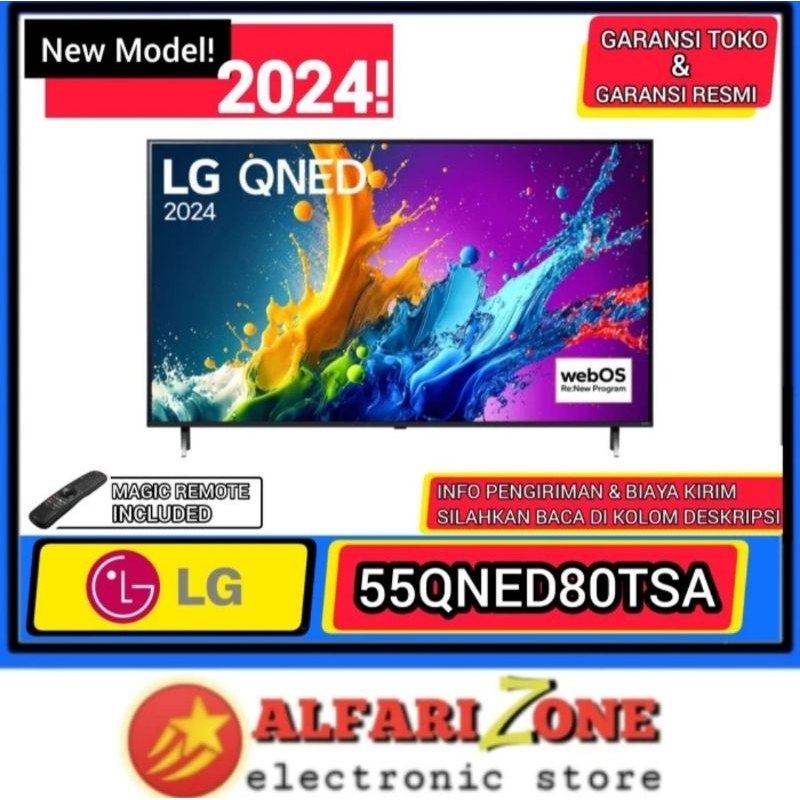 LG QNED TV 55 INCH 55QNED80 LG 55QNED80TSA SMART TV 55 INCH DOLBY ATMOS QUANTUM NANOCELL QNED 55" LG