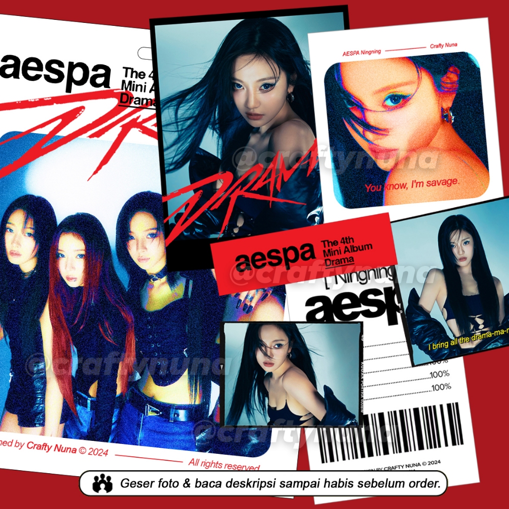 

AESPA DRAMA FANMADE STICKER PACK set stiker kpop deco journal aesthetic karina winter