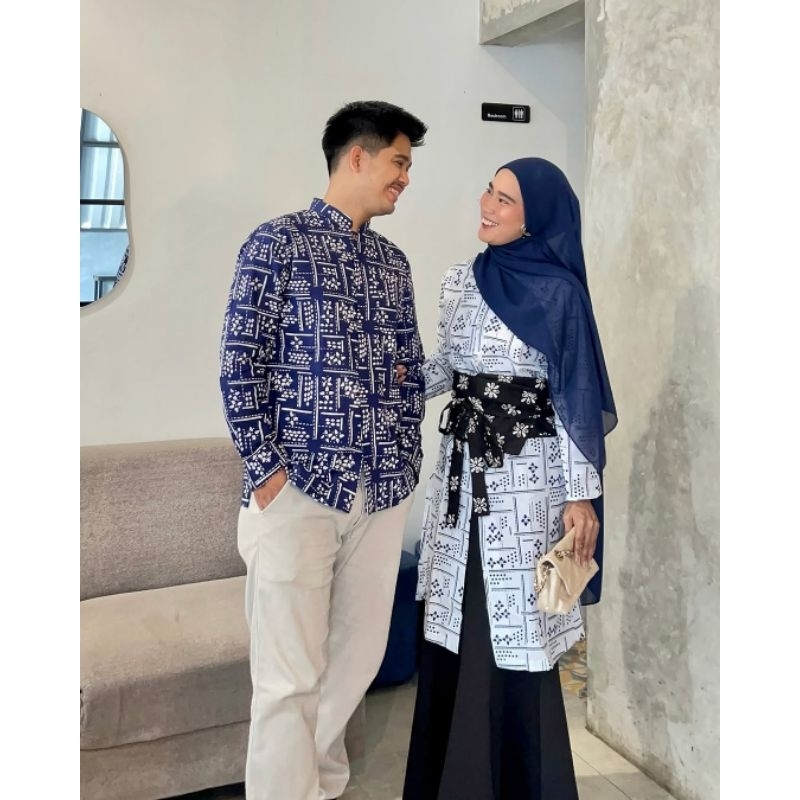 Baju Atasan Wanita Tunik Couple Kemko Batik Modern Couple Pasangan Kondangan Casual Batik Premium