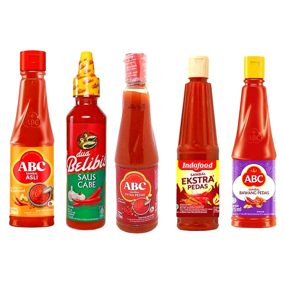 

SAOS SAMBAL ABC (SAMBAL ASLI & BAWANG PEDAS & XTRA PEDAS), DUA BELIBIS, INDOFOOD EXTRA PEDAS