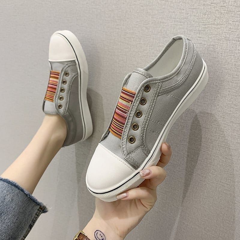 [Bennies] Sepatu Wanita Sneakers Karet Tanpa Tali Santai Sporty Training Trendy Kekinian
