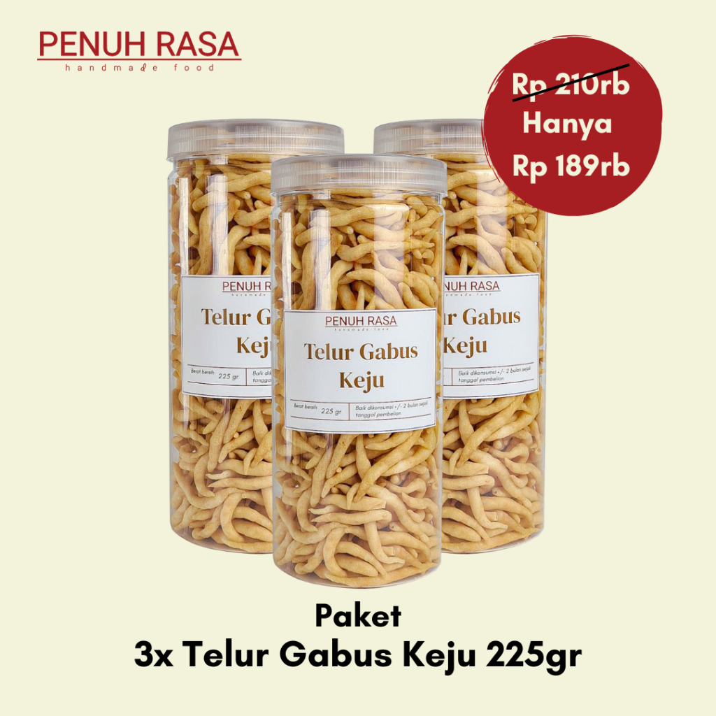 

Paket 3x Telur Gabus Keju 225gr