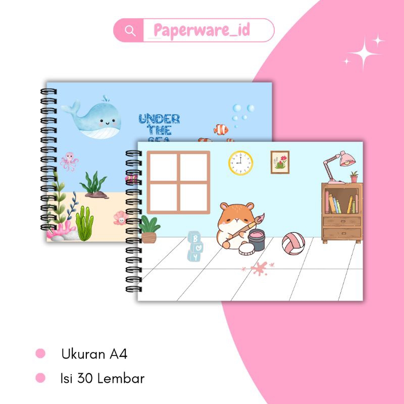 

buku gambar motif cutel animal / buku gambar karakter lucu / buku gambar karakter