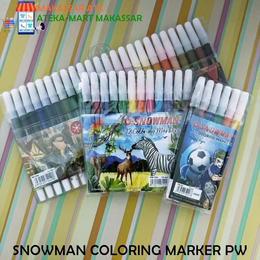 

[1PCS] SNOWMAN SPIDOL KECIL WARNA COLORING MARKER PW-6 PW-12 PW-24