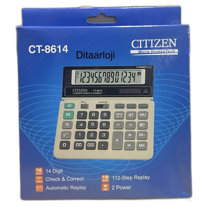 

kalkulator citizen ct 8614 14 digit untuk dagang
