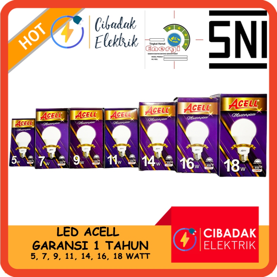 [PROMO] BOHLAM LAMPU LED GARANSI ACELL 5 / 7 / 9 / 11 / 14 / 16 / 28 W CAHAYA PUTIH