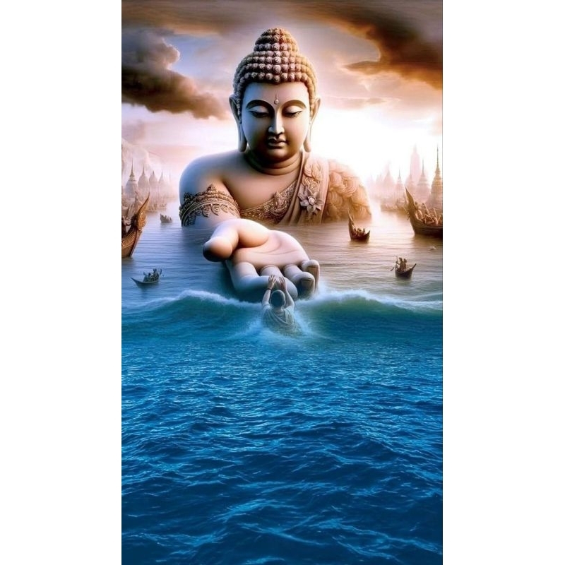 POSTER CETAK JUMBO, PATUNG BUDDHA, HIASAN DINDING, PATUNG BUDDHA,MACM UKURAN