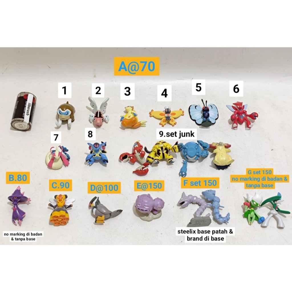 tomy Pokemon moncolle friends ex  mamoswine seaking buizel mothim butterfree scizor milotic armaldo 