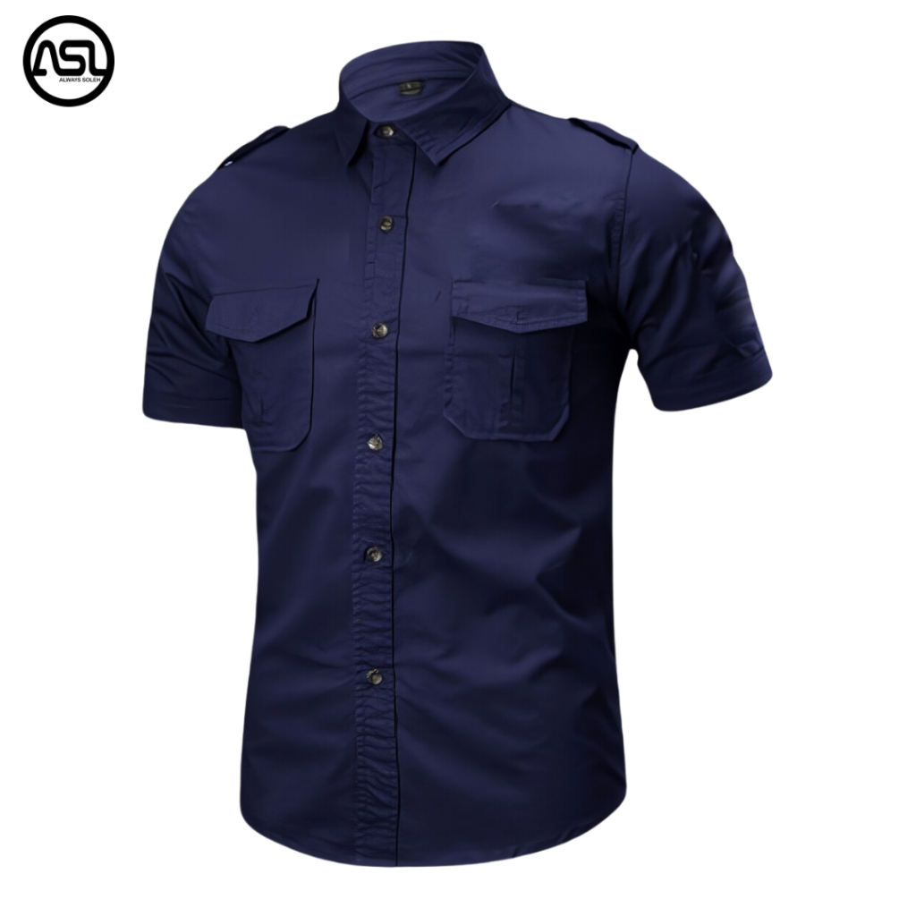 Kemeja Tactical Navy Lengan Pendek / Kemeja Tactical / Kemeja Pria / Kemeja / Kemeja Pria Lengan Pen