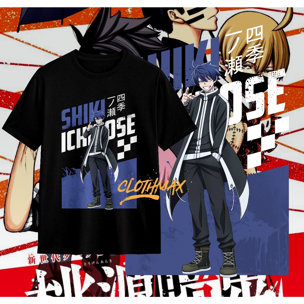 Kaos Tshirt Anime Shiki Ichinose Tougen Anki  | Mikado Momodera | Kuina Sazanami | Naito Mudano
