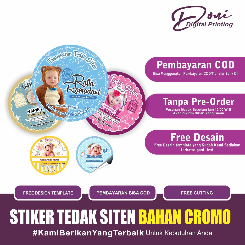 

Promo Stiker Tedak Siten / Tasyakuran Dundunan Bayi Nasi Kotak / Stiker Label