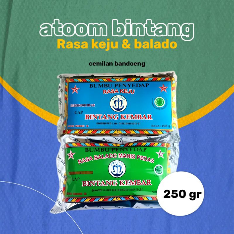 

Atoom bintang Rasa Keju & balado kemasan 250gr
