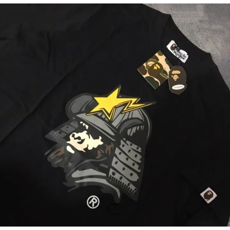 Tshirt Bape General Kabuto Kaos Bathing Ape Samurai T-shirt Distro Premium Unisex