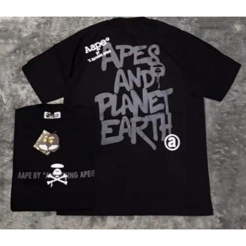 Baju Bape Planet Earth Bape A Bhating Ape Kaos T-shirt Premium