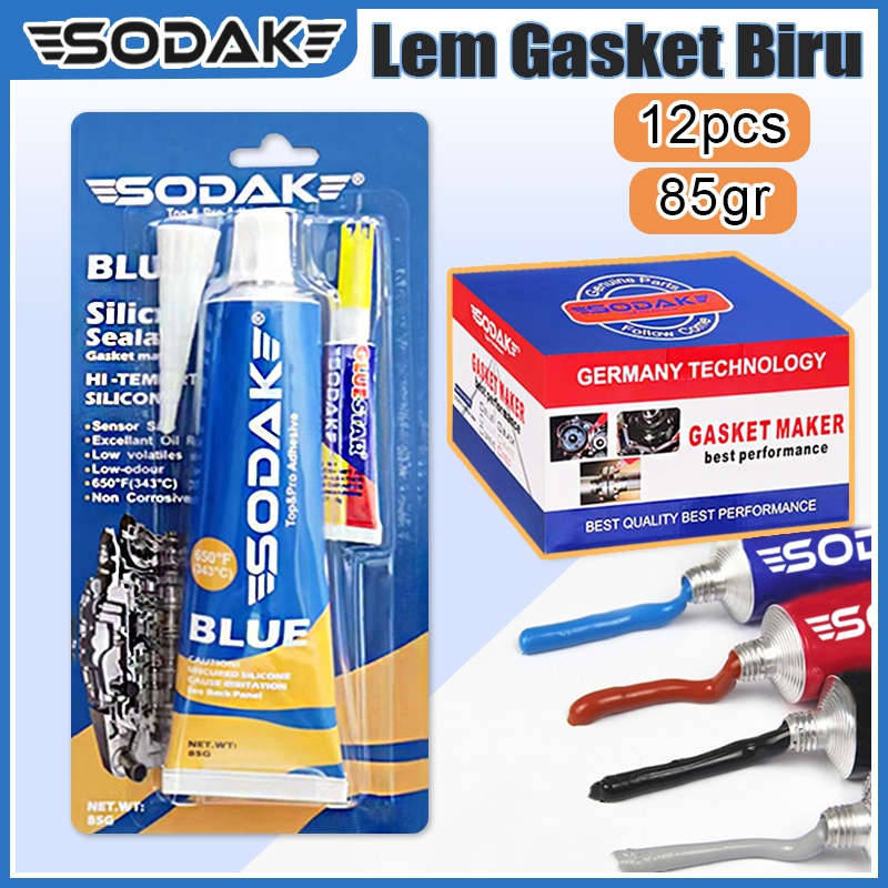 12pcs Lem Paking Biru 85gr / Lem Gasket Blue Tahan Panas / Lem Perpak Mesin Motor Autosealer