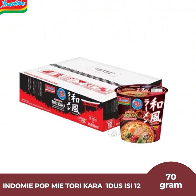 

[1 dus isi 12 pcs]Pop Mie Instan Rasa Tori Kara Ramen Cup 70 gram