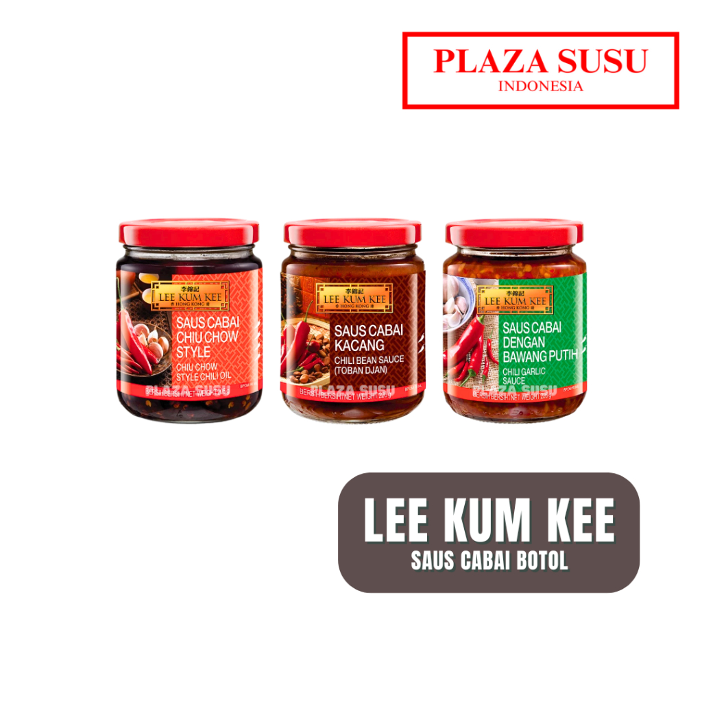 

CHILI SAUCE LEE KUM KEE SAUS MINYAK CABAI CHIU CHOW STYLE/BAWANG PUTIH GARLIC/CHILI BEAN