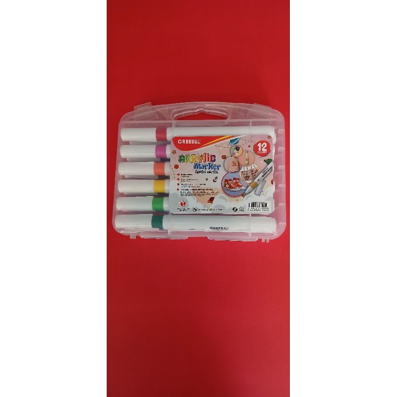 

ARCYLIC GREEBEL Spidol acrylic marker single head / sketsa marker set / spidol warna-warni set 12