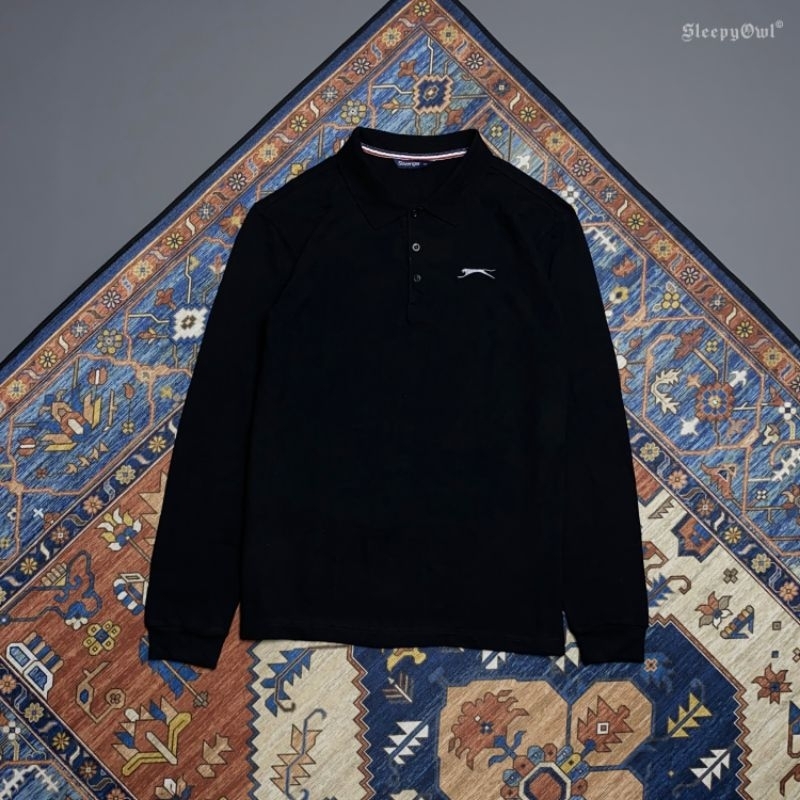 Polo Shirt Slazenger Long Sleeve Black