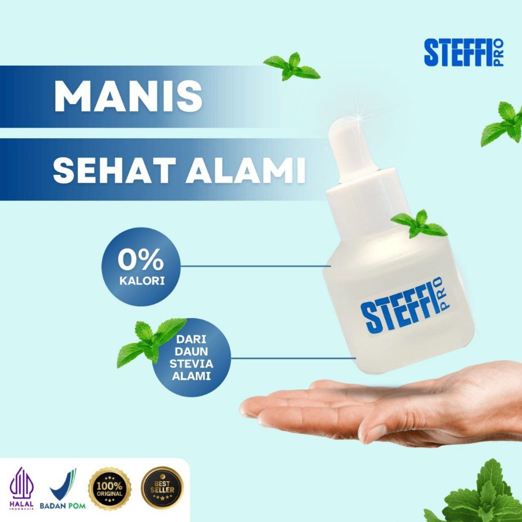 

STEFFI PENGGANTI GULA PEMANIS ALAMI DAUN STEVIA NOL KARBOHIDRAT