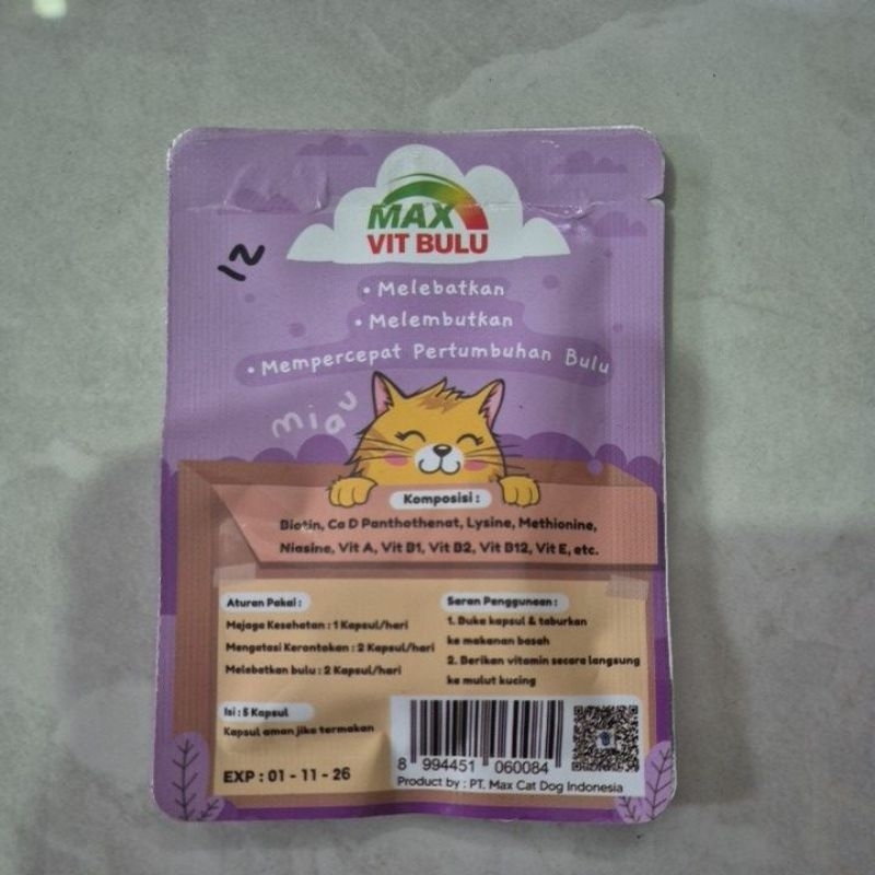 MAX VITAMIN BULU KUCING / VITAMIN BULU LEBAT KUCING
