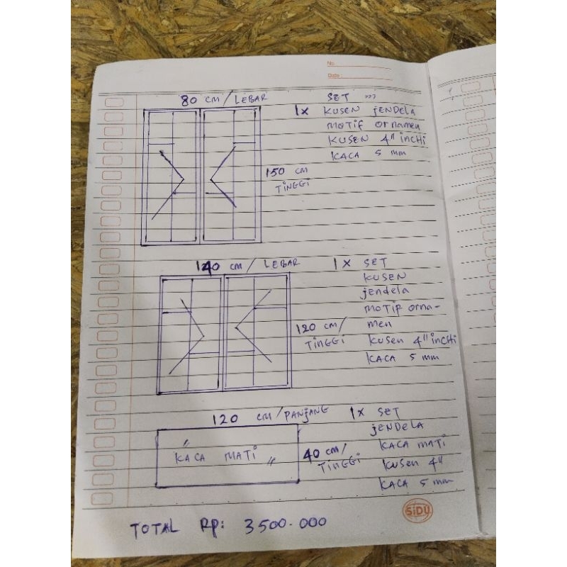 Jendela Aluminium Gandeng Ornamen Z Custom