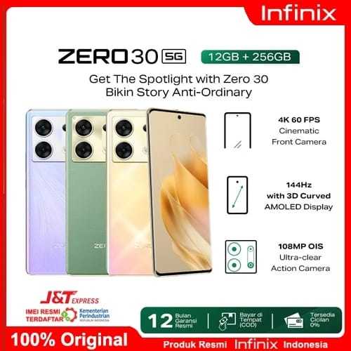 Hp Infinix Zero 30 5G NFC Ram 12GB Rom 256GB 12/256GB & 8/256GB Garansi Resmi Infinix 12 Bulan