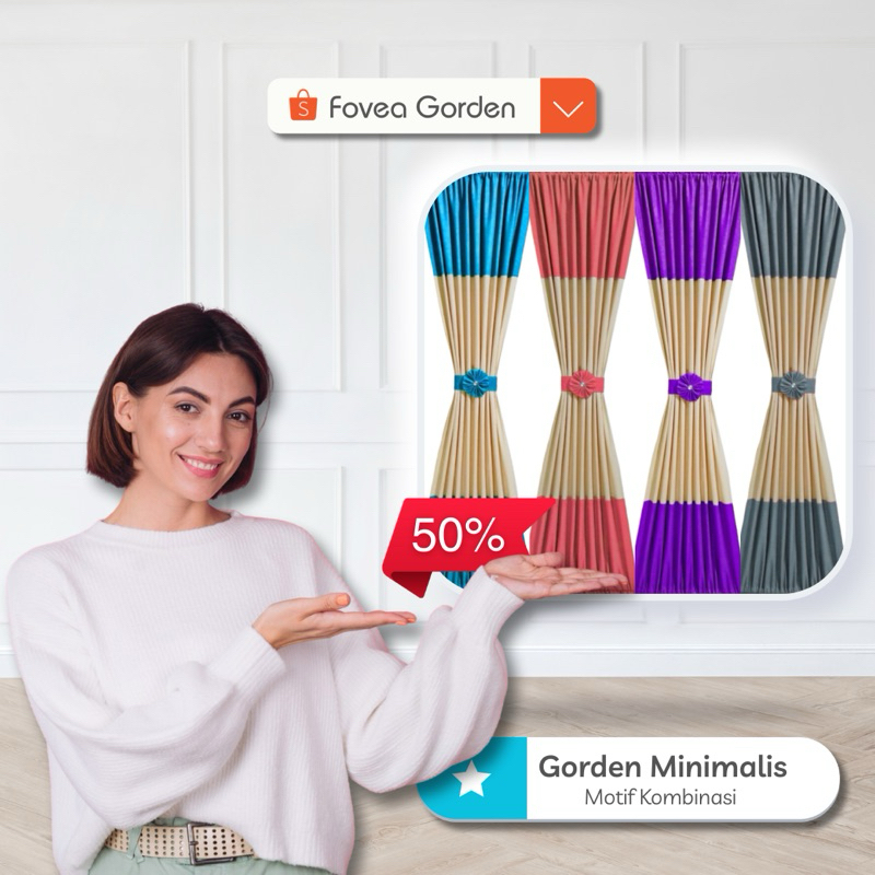 Gorden Kupu-Kupu untuk Dekorasi Jendela Minimalis - Motif Kombinasi - Warna Kain Pastel Tone Premium