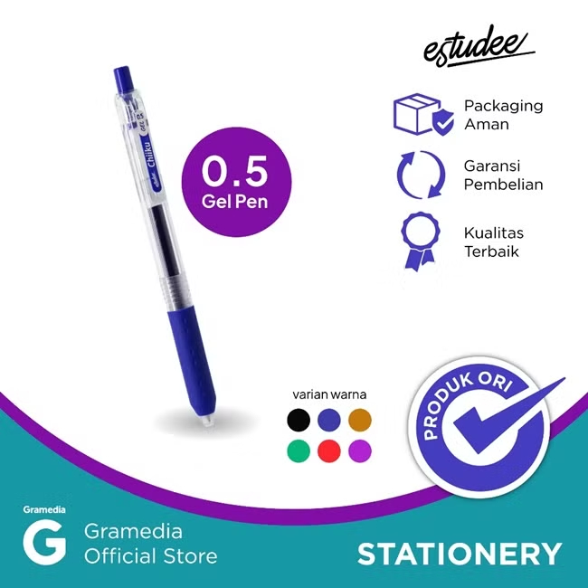 

Gramedia Tunjungan : Estudee Chiiku Gelpen 0.5 Blue Egp-26