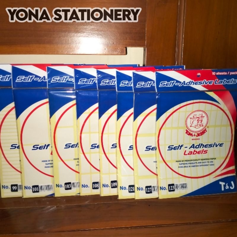 

bib Label / Tom & Jerry Self-Adhesive (: Per-5 Pack) Labels No. 99, 101, 103, 1, 109, 121, 123, &
