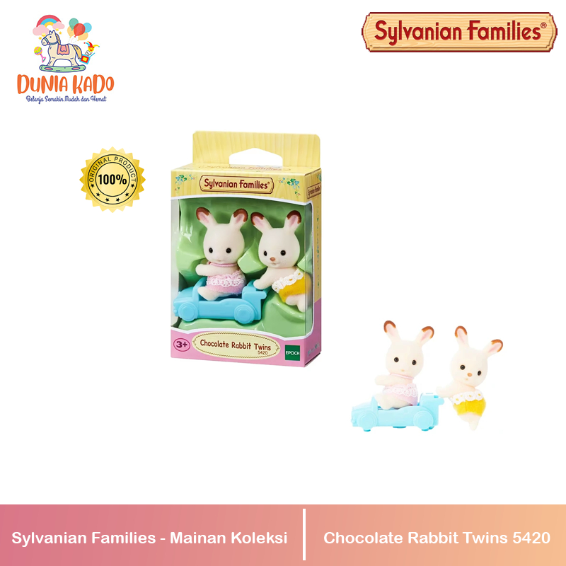Sylvanian Families Set Boneka Chocolate Rabbit Twins 5420