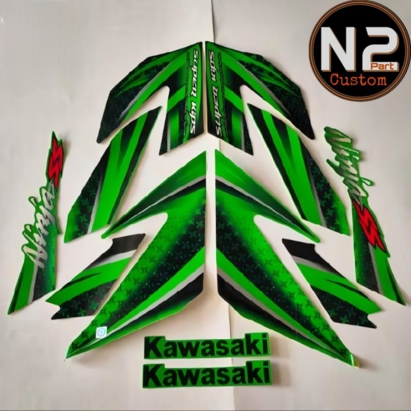 Striping stiker lis motor kawasaki Ninja ss 2012 hijau berkualitas